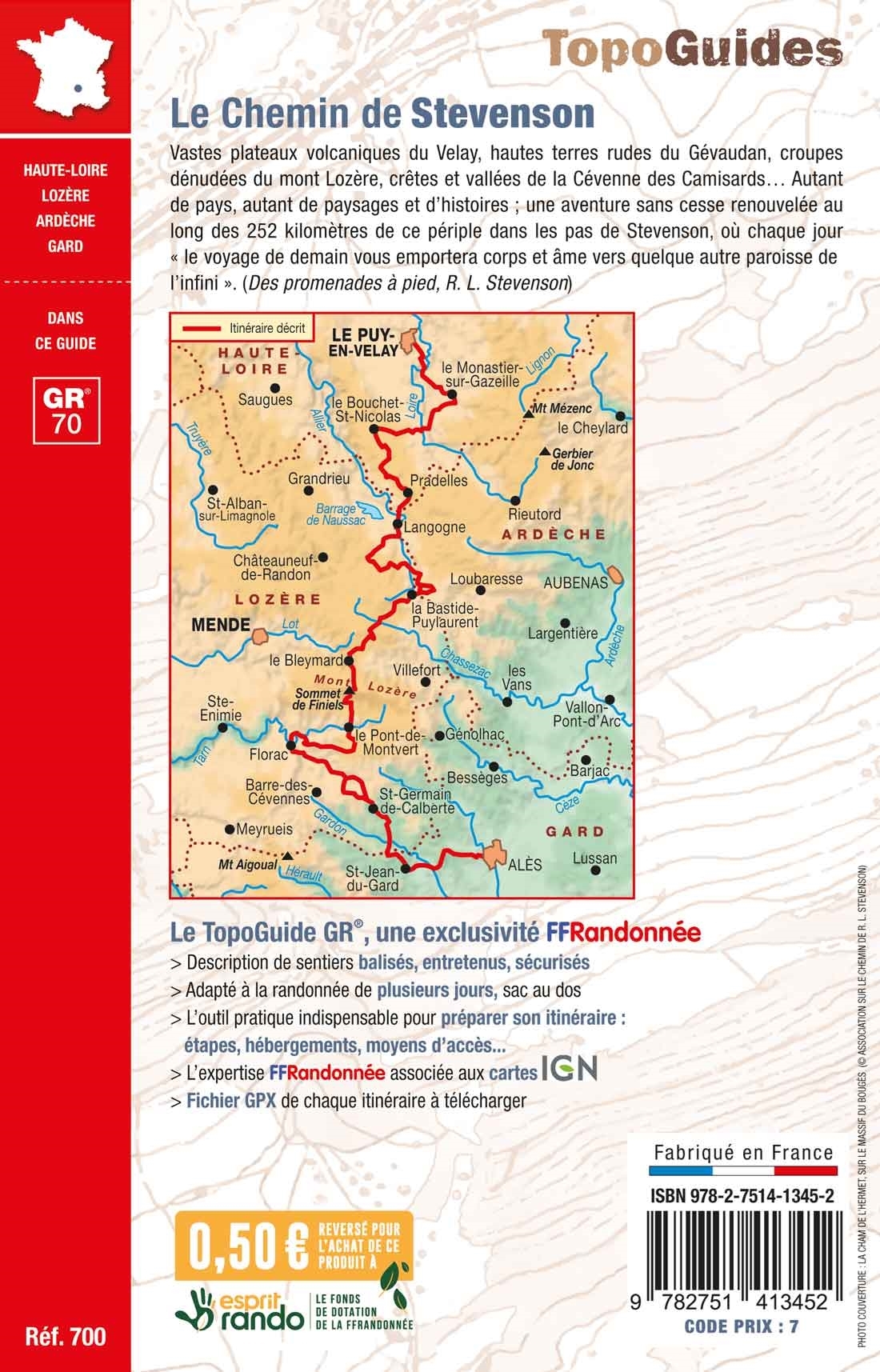 TopoGuide Le Chemin de Stevenson GR70